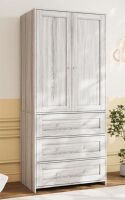 Latitude Run&reg; 2-Door Sandrea With Mirror, Wardrobe Closet With 3 Drawers New in Box $599