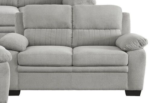 Benjara 58 in. Gray Solid Print Polyester 2-Seater Loveseat with Tufted Back New $699
