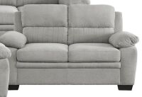 Benjara 58 in. Gray Solid Print Polyester 2-Seater Loveseat with Tufted Back New $699