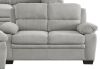 Benjara 58 in. Gray Solid Print Polyester 2-Seater Loveseat with Tufted Back New $699