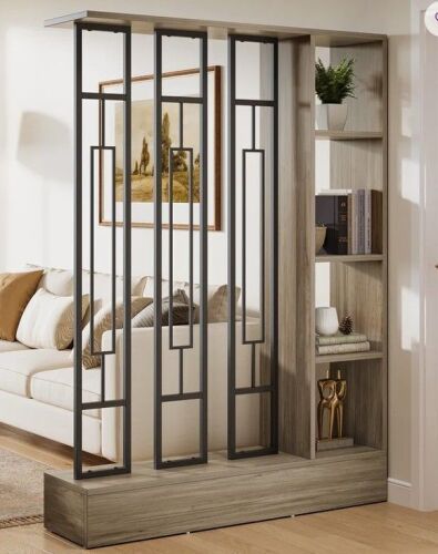 George Oliver 70.9" Wall Room Divider With Display Shelves, Modern Freestanding Room Divider Screen With Sturdy Base, Wall Partition New in Box $499