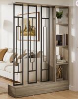 George Oliver 70.9" Wall Room Divider With Display Shelves, Modern Freestanding Room Divider Screen With Sturdy Base, Wall Partition New in Box $499