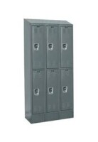 Hallowell&reg; Ready-Built II 2-Tier 6 Door Locker, 36"W x 18"D x 84"H, Dark Gray, Assembled $1099