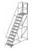 TRI-ARC 152 in H Steel Rolling Ladder, 11 Steps, 450 lb Load Capacity $1799