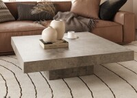Modrest Morley Square Modern Concrete Stone Coffee Table in Dark Gray (2 Boxes) New in Box $999