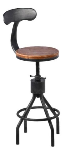 Williston Forge Rustic Industrial Bar Stool-23.4-33In Tall Adjustable Metal Swivel Wooden Top Barstools-Counter Height Bar Height-Vintage Farmhouse Kitchen Breakfast Cafe Stool-With Backrest New in Box $399