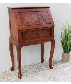 International Caravan Windsor Carved Wood Secretary Desk in Box $599