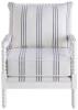 Coaster Blanchett Upholstered Accent Chair with Spindle Accent White and Navy 903835. New in Box $899