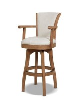Jennifer Taylor Williams 31&rdquo; Swivel Bar Stool with Armrests, White Pepper New in Box $699