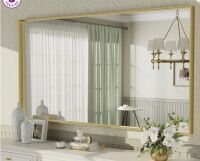Orren Ellis Aevar Tempered Glass and Aluminum Alloy Framed French Cleat Mounted Wall Mirror 55" x 36" New in Box $599