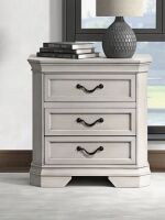 Round Hill Furniture Ailany Traditional Wood 3-Drawer Nightstand in White New in Box $399