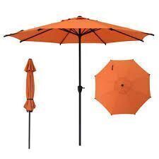 Abba Patio Lyon 9' Market Umbrella with Crank Lift,Orange New in Box $299