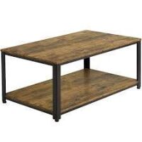 Yaheetech Industrial Wood Coffee Table with Storage Shelf in Rustic Brown New in Box $299