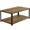 Yaheetech Industrial Wood Coffee Table with Storage Shelf in Rustic Brown New in Box $299