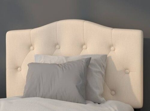Brison Beige Full Linen Button Tufted Upholstered Headboard New in Box $299