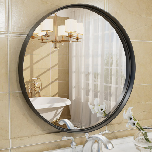Orren Ellis Aevar Tempered Glass and Aluminum Alloy Framed French Cleat Mounted Wall Mirror New $299