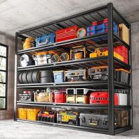 REIBII Heavy Duty Garage Shelving, 6 Tier Storage Shelves, 3500LBS Adjustable Shelving Unit, Metal Shelf for Shop, Business, Warehouse, Basement, Pantry, Factory, Organized Storage, 55" W x 26" D x 84" H New Open Box $399