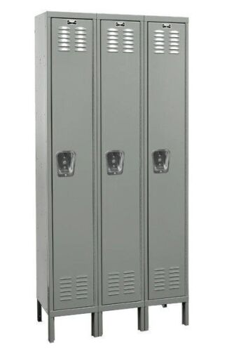 Hallowell&reg; 1-Tier 3 Door Premium Locker, 45"W x 18"D x 78"H, New Shelf Pull $699