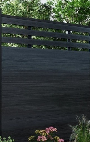 Mondaria Modern Garden Lattice Top Composite Privacy Fence &ndash; Grained Finish New in Box $599