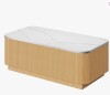 Latitude Run 39.4" Modern Fluted Storage Coffee Table with Faux Marble Top New in Box $499