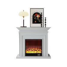 Winston Porter White Solid Wood Freestanding Fireplace (3 Crates) New Factory Crated $1999