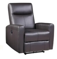Hokku Designs Top Grain Leather Power Motion Recliner With Tufted Back And Sloped Armrests New $1599