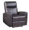Hokku Designs Top Grain Leather Power Motion Recliner With Tufted Back And Sloped Armrests New $1599