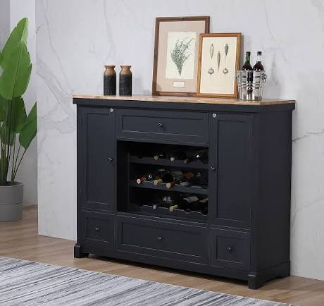ECI Furniture Autumn Winds Spirit Cabinet in Black & Natural 0475-10-SC New in Box $2099