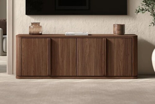 George Oliver Vance Rectangular TV Stand for TV's up to 78" in Satin Walnut New in Box $599