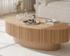 Corrigan Studio 44.4" Solid Wood Oval Coffee Table with Fluted Design in Natural New in Box $499