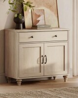 Charlton Home Scarlett Sideboard Buffet Cabinets With Doors And Drawers, Large Kitchen Storage Cabinets Wood Coffee Bar Tables With Storage, Modern Farmhouse Sideboard Credenza New in Box $499