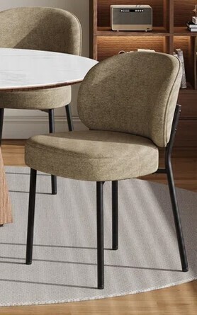 George Oliver Upholstered Dining Chair with Thick Cushioned Seat in Camel New in Box $299