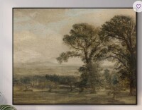 Signleader Extra Large Wall Art Fabric Print - Vintage Landscape Classic Countryside Trees and Field Rustic for Artwork Decor for Living Room or Bedroom - "Frame Assembly Required (Unfinished Frame)" 60" x 72" New in Box $399