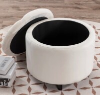 Etta Avenue&trade; Briana Velvet Tufted Round Storage Ottoman New In Box $299