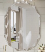 Mercer41 Pearlette Beveled Frameless Octagon Mirror, 24" x 36" New In Box $299