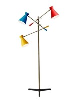 Adesso 3-Arm Lyle Floor Lamp Brass - Adjustable, Mid-Century Modern, Tripod Base, ETL Listed New In Box $299