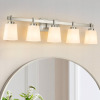 Ebern Designs ETL Certificated Vanity Light with Milk Glass Shades, Modern Bathroom Light Fixture New In Box $399