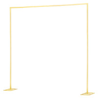The Holiday Aisle&reg; Arch Backdrop Stand, 8 x 8 ft, Stable Structure, Easy Assembly, Square Gold Metal Arch Backdrop Stand for Wedding, Birthday Party, Graduation, Holiday Celebration, and Ceremony Decoration New In Box $99