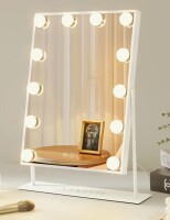 Ebern Designs Khiran Rectangle 12 Bulb Hollywood Makup Mirror $199