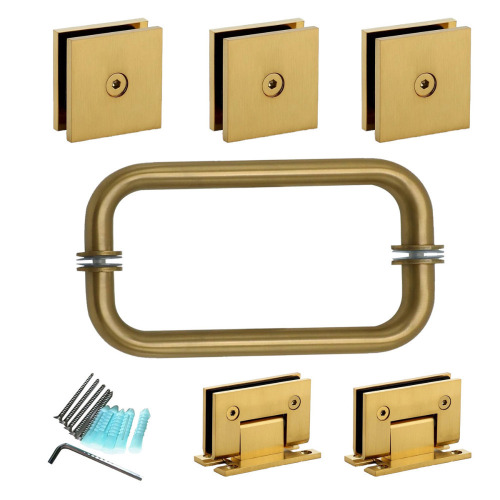 MCOCOD Frameless Swing Shower Door Hardware Kit: Hinges & Handles for 5/16&rdquo; to 3/8&rdquo; Glass New In Box $799