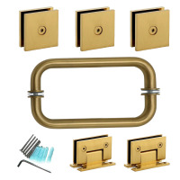 MCOCOD Frameless Swing Shower Door Hardware Kit: Hinges & Handles for 5/16&rdquo; to 3/8&rdquo; Glass New In Box $799