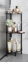 Rebrilliant Corner Shower Caddy Stand - 3-Tier Floor Shower Organizer With Soap Holder, Adjustable Non-Slip Feet, 4 Hooks And Rustproof Stainless Steel Construction For Bathroom Storage -Black $89