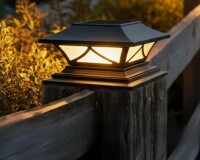 PASAMIC Solar Post Cap Light with 2 Color Modes, Waterproof Deck & Fence Lights for 4x4, 5x5, 6x6 Vinyl or Wood Posts New In Box