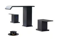 Androme 8 in. Widespread Double Handle 3-Hole Bathroom Faucet with Metal Pop-up Drain in Matte Black New In Box $199