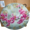 Latitude Run&reg; 23.6" Cherry Blossom Modern Decorated Glass Wall Clock Home Decor Art $199 - 2