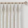 East Urban Home Memory Trained Pinch Pleated Curtains 90 Inches Long, Linen Curtains For Living Room, 2 Panel Set Pinch Pleated Drapes With Hooks, Light Filtering Window Treatment, 40" W X 90" L, Beige White New $199