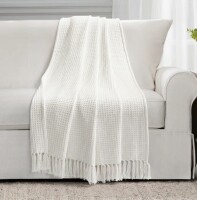 Lush Decor Waffle Cotton Knit Cotton Throw New In Box $89
