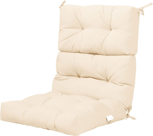 Graffy Outdoor Chair Cushion 45&rdquo; x 22&rdquo; x 4.5&rdquo;, High Back Tufted Seat Cushion with Ties, Waterproof All-Weather Indoor Rocking Chair Replacement Pads, Patio Wicker Furniture Cushion, Beige New In Box $99
