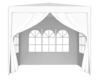 Karl Home 10 ft. x 10 ft. White Steel Wedding Canopy Tent, Party Tent with 4 Removable Sidewalls, Zipper door, 3 Windows $399