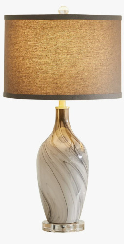 Mercer41 Autry 25.8"silky Gray Glass Table Lamp With Crystal Base New In Box $299